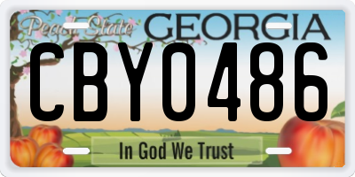 GA license plate CBY0486
