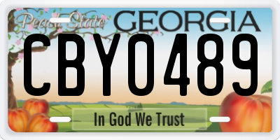 GA license plate CBY0489