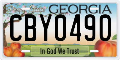 GA license plate CBY0490