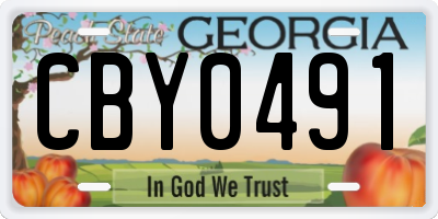 GA license plate CBY0491