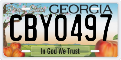 GA license plate CBY0497