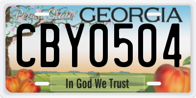 GA license plate CBY0504