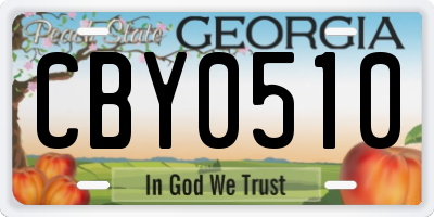 GA license plate CBY0510