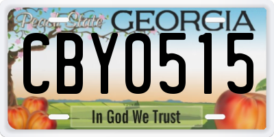 GA license plate CBY0515