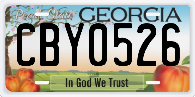 GA license plate CBY0526