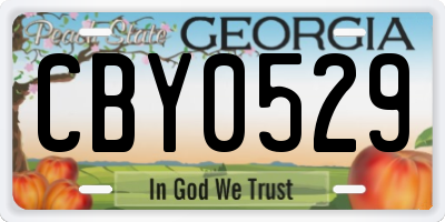 GA license plate CBY0529