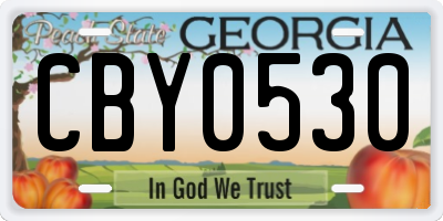 GA license plate CBY0530