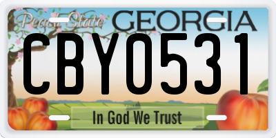 GA license plate CBY0531