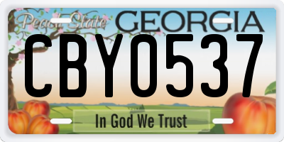 GA license plate CBY0537