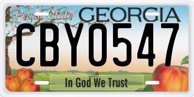 GA license plate CBY0547