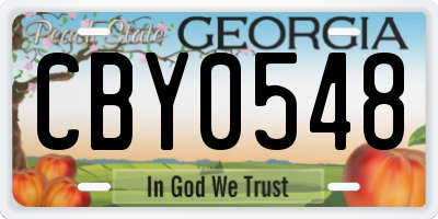 GA license plate CBY0548