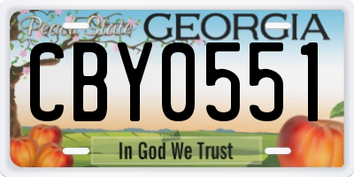 GA license plate CBY0551