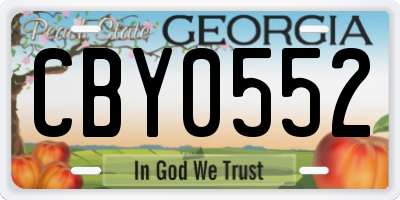 GA license plate CBY0552