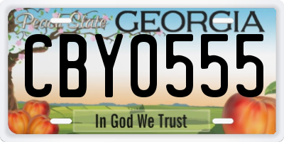 GA license plate CBY0555
