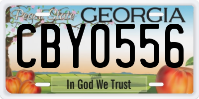 GA license plate CBY0556