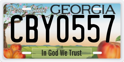 GA license plate CBY0557