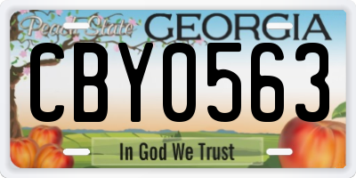 GA license plate CBY0563