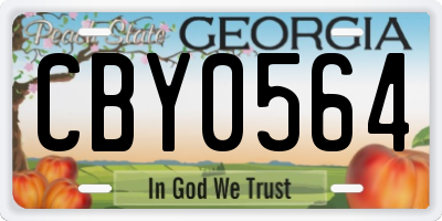 GA license plate CBY0564