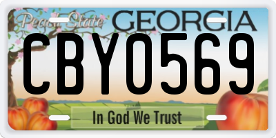 GA license plate CBY0569
