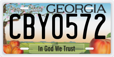 GA license plate CBY0572