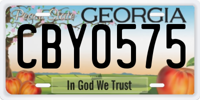 GA license plate CBY0575