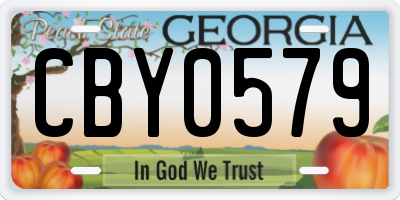 GA license plate CBY0579
