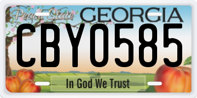 GA license plate CBY0585