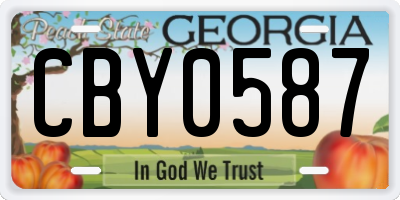 GA license plate CBY0587