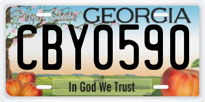 GA license plate CBY0590