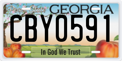 GA license plate CBY0591