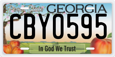 GA license plate CBY0595