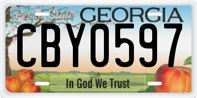 GA license plate CBY0597