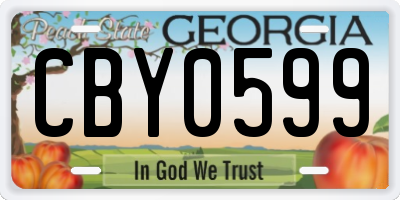 GA license plate CBY0599