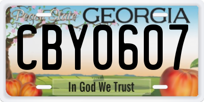 GA license plate CBY0607