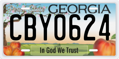 GA license plate CBY0624