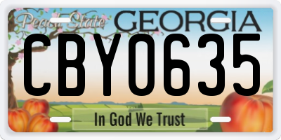 GA license plate CBY0635