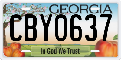 GA license plate CBY0637