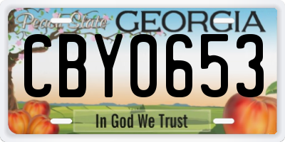GA license plate CBY0653