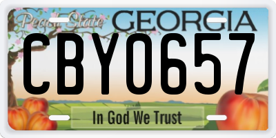 GA license plate CBY0657
