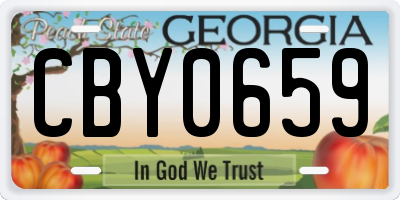 GA license plate CBY0659
