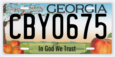 GA license plate CBY0675
