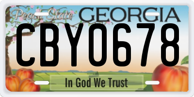 GA license plate CBY0678