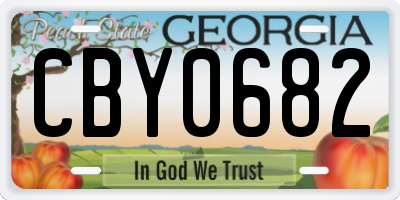 GA license plate CBY0682