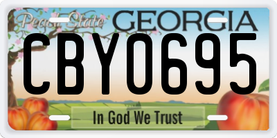 GA license plate CBY0695