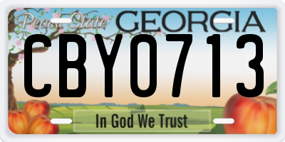 GA license plate CBY0713