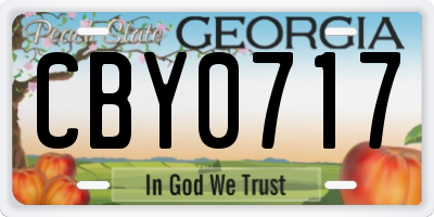 GA license plate CBY0717