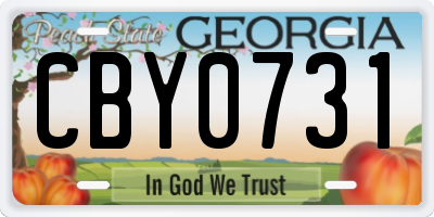 GA license plate CBY0731