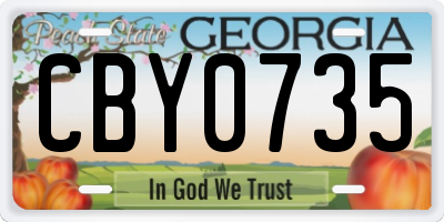 GA license plate CBY0735