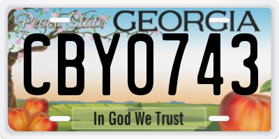 GA license plate CBY0743