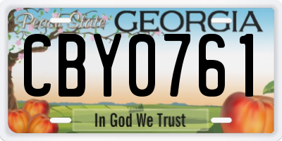 GA license plate CBY0761
